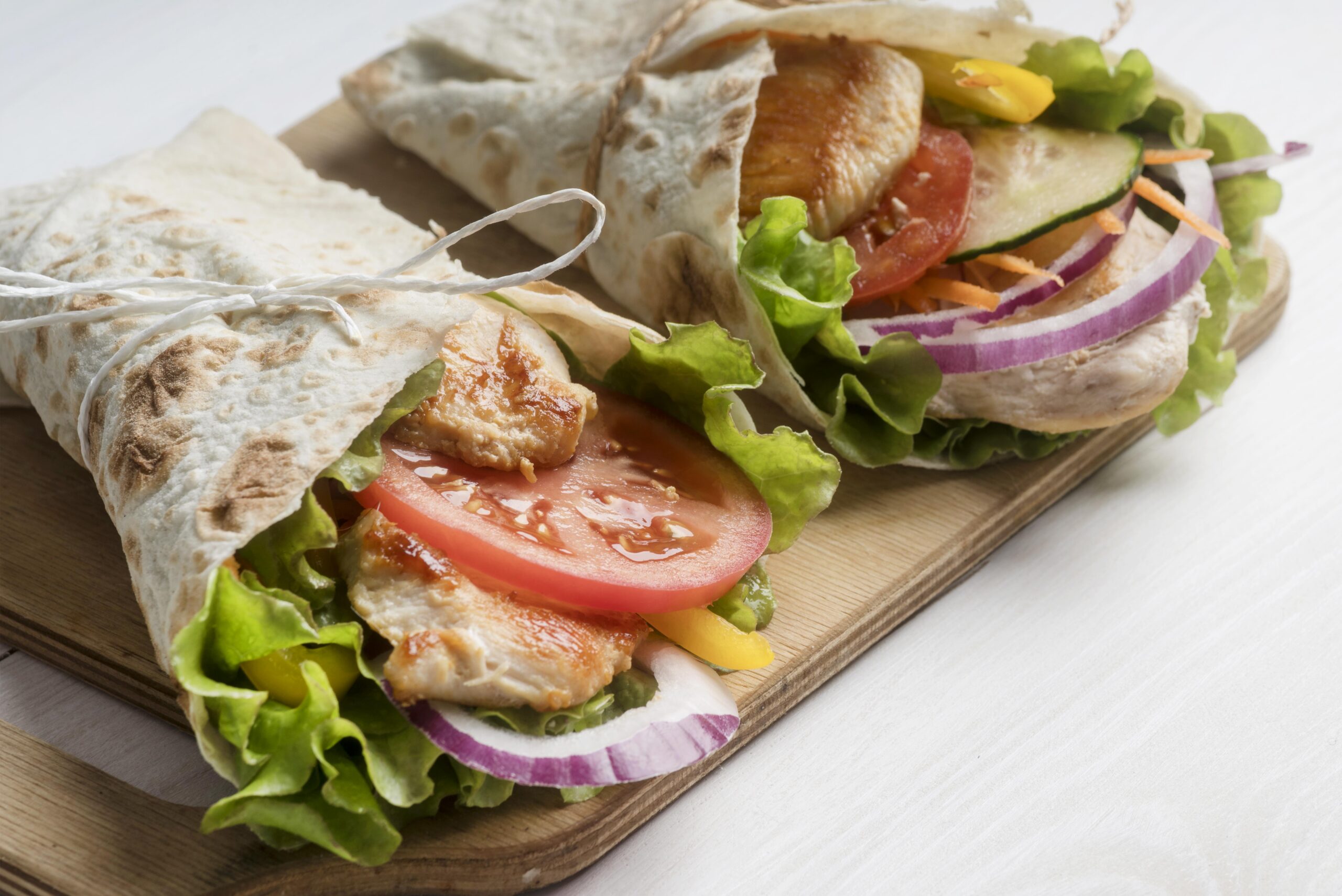Wrap met kip en rauwkost